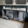 thumbnail image 4 of Dark Grey Double Bath Vanity 80 In. X 22 D With Marble Top, Faucet, 30 Mirrors - Scratch And Stain For Bathroom Durability Faucet ,, 4 of 6