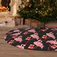 thumbnail image 6 of Lsque New Year Flamingo Print Christmas Tree Skirt, Tree Skirt with Ties or Velcro, Perfect for Holiday Decorations, Halloween, and New Year-36", 6 of 7