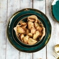 thumbnail image 4 of Stone Lain Florian Porcelain 16-Piece Dinnerware Set, Service for 4, Green and Golden Rim, 4 of 6