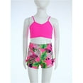thumbnail image 5 of iiniim Girls 2Pcs Swim Top with Floral Print Swimming Shorts Swimsuit Athletic Summer Beachwear Hot Pink 7-8, 5 of 7