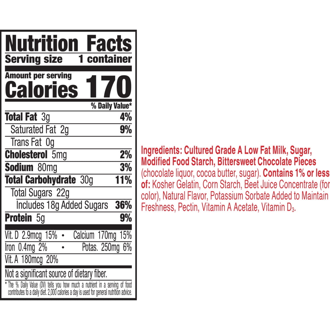 Yoplait Original Cherry with Chocolate Low Fat Yogurt, 6 oz Yogurt Cup