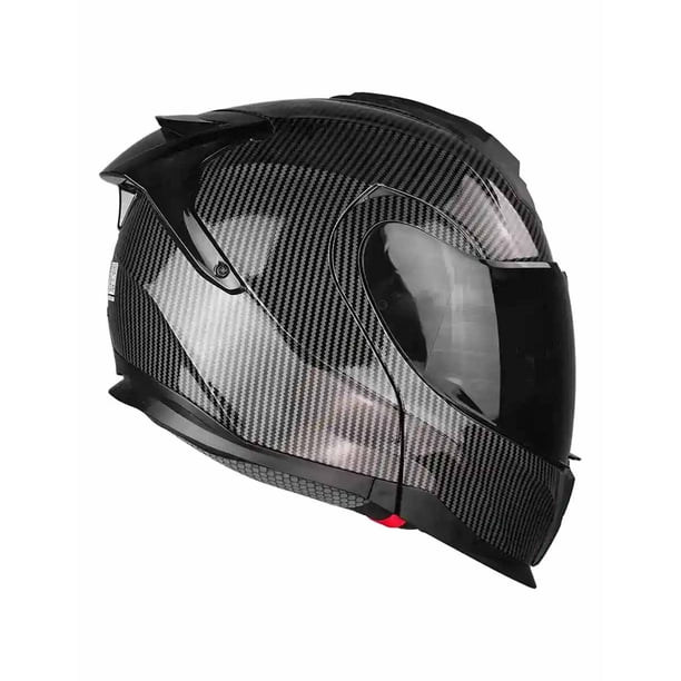 Casco Abatible Para Moto Kov Apex Carbon Negro Mate
