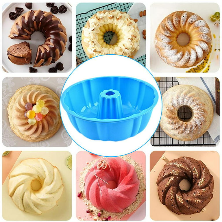 Silicone Bundt Cake Pan, Non-stick Bundt Pan with Sturdy Handle, Perfect  Bakeware for Cake, Jello 