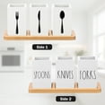 thumbnail image 4 of Tzdxfgl Wood Utensil Holder for Kitchen Counter, 3 Compartments Silverware Organizer Caddy, White, 4 of 11