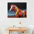thumbnail image 2 of JEUXUS Abstract Wall Art for Bedroom Decor & Office Wall Decor, 20x16in 100% Handmade Painted Framed Wall Decorations Textured Canvas Horse Oil Paintings Artwork (Horse), 2 of 4