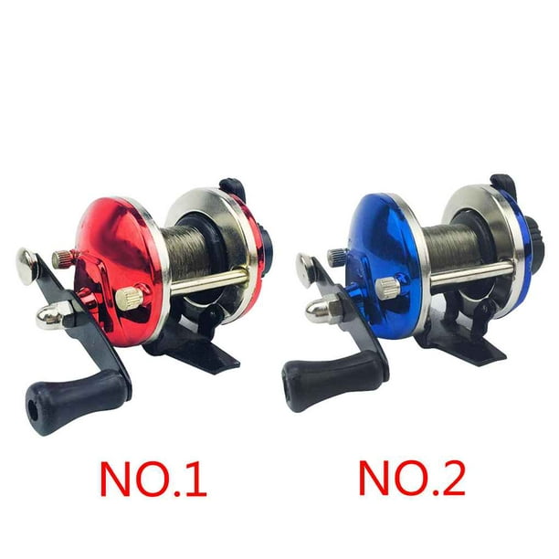 Wweixi Mini Bait Casting Spinning Boat Ice Fishing Reel Winter Fish Rod Wheel Baitcast Roller Coil Wire Line Red As Pictures Show