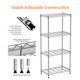 thumbnail image 5 of M MZG Unidad de Estantería de Metal Resistente, Capacidad de 1000 lbs, Estantería de Despensa de Cocina, Cromo, 13.7" D x 23.6" W x 53.4" H, 5 of 7