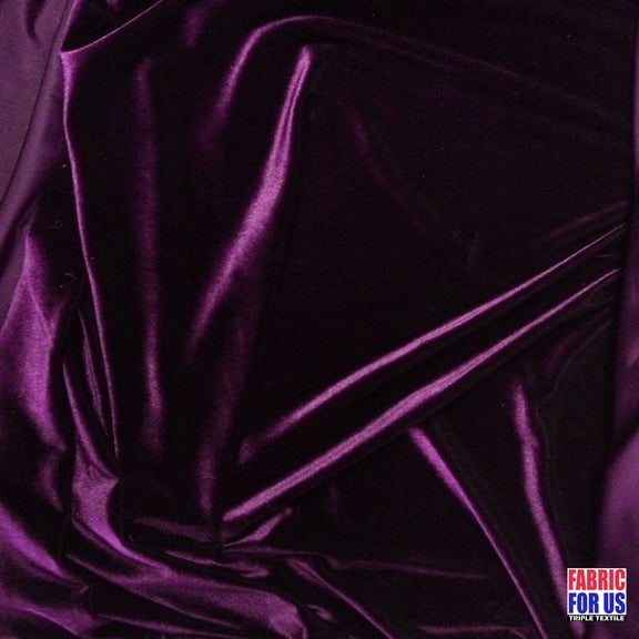 Solid Velvet Plum Soft & Stretch Fabric 58"/60" Wide By The Yard (FREE SHIP)