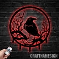 thumbnail image 3 of Craftnamesign Custom Raven Metal Key Holder, Crow Moon Decor, Metal Coat Rack, Metal Key Hanger, 3 of 5