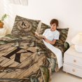thumbnail image 3 of Castle Fairy Vintage Hunting Monogram K King Sheets 4pcs,Assorted Game Fish Duck Wreath Bedding,Hickory Tan,1 Fitted Sheet,1 Flat Sheet and 2 Pillowcases, 3 of 6