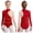 Burgundy, variant on Kids Girls Long Sleeve Color Block Rhinestones Rhythmic Gymnastic Leotard for Ballet Dance Performance Burgundy 6