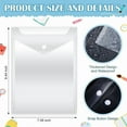 thumbnail image 3 of 50Pcs Clear Plastic Envelopes with Snap Button Stamp and Die Storage Pockets for School Home Office 7.08 X 9.44Inch, 3 of 6