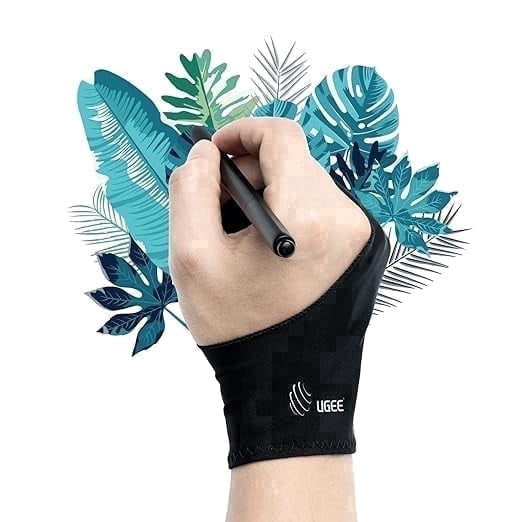 Ugee by UGEE Unisex Anti-Fouling Comfort Spandex Glove Protective Gloves, Black, One Size, 1 Pack