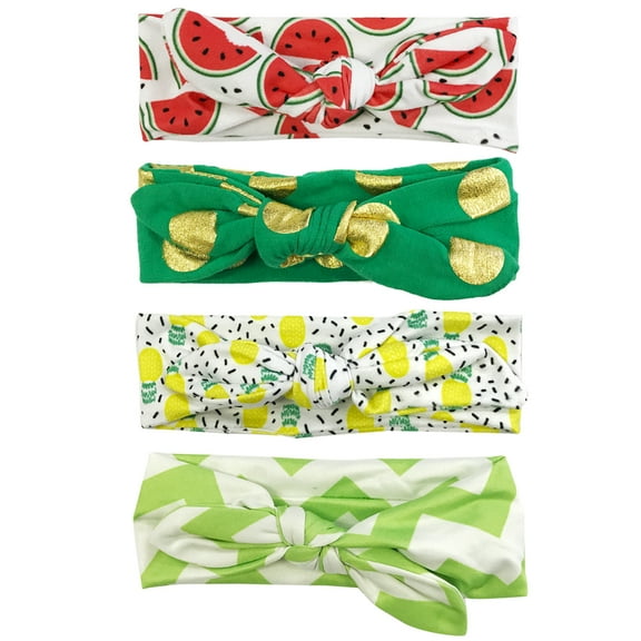 Wrapables® Girls Boho Knotted Headband Headwrap (Set of 4), Fruity