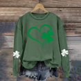 thumbnail image 2 of WEAIXIMIUNG Chandails en Molleton Courts pour Femmes Plus Femmes Jour de la Saint-Patrick Col Rond Manches Longues Jogging Chandail en Molleton Vert Imprimé Graphique Quatre Feuilles, 2 of 4