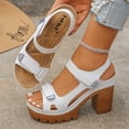 thumbnail image 6 of Eltusu Women Heeled Sandals, Summer Ankle Strap High Heels Open Toe Dress Sandals Shoes White Size 7.5, 6 of 9