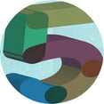 thumbnail image 1 of Ahgly Company Machine Washable Indoor Round Transitional Northern Lights Blue Area Rugs, 3' Round, 1 of 7