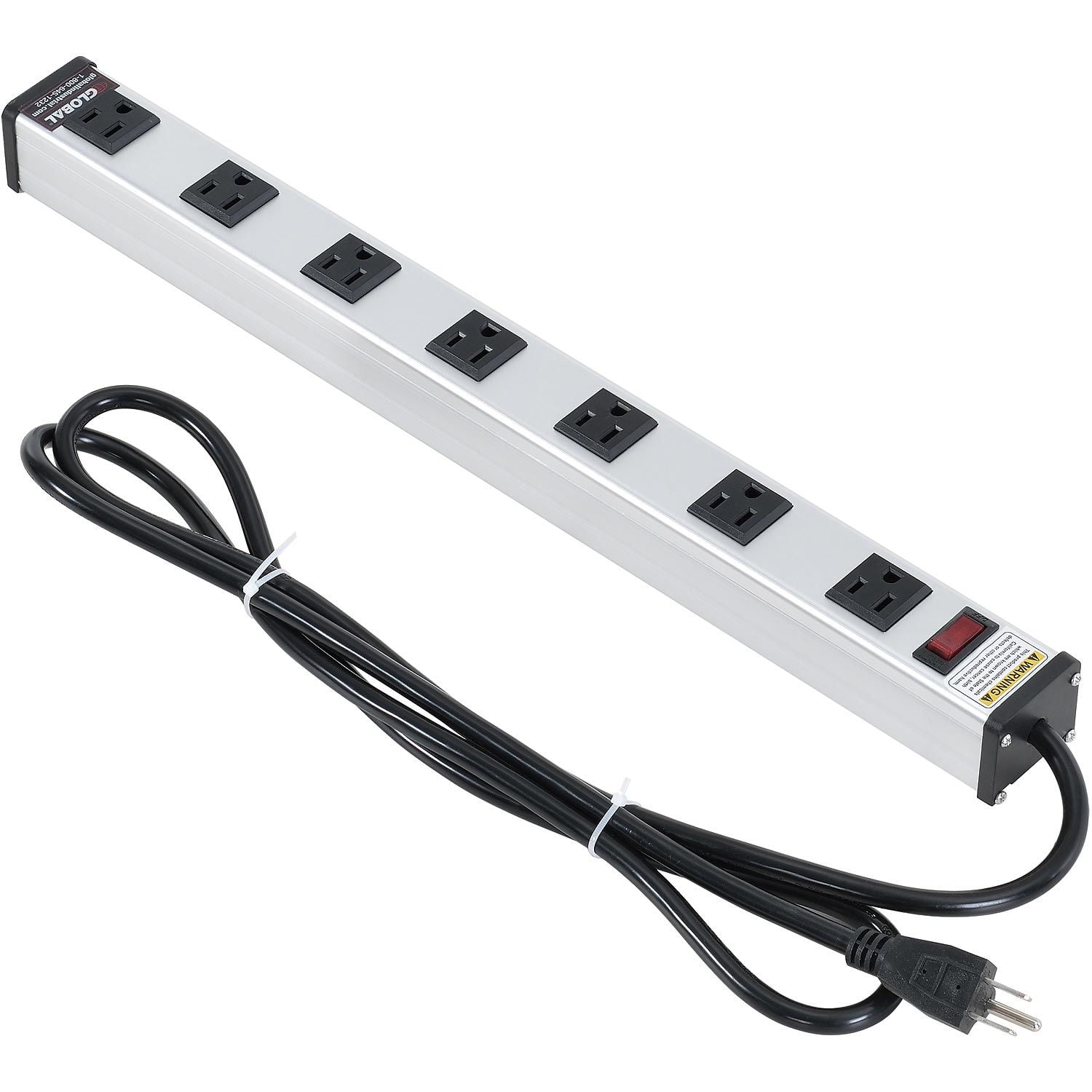 19" 7 Outlet Aluminum Power Strip with 6ft Cord ETL/cETL
