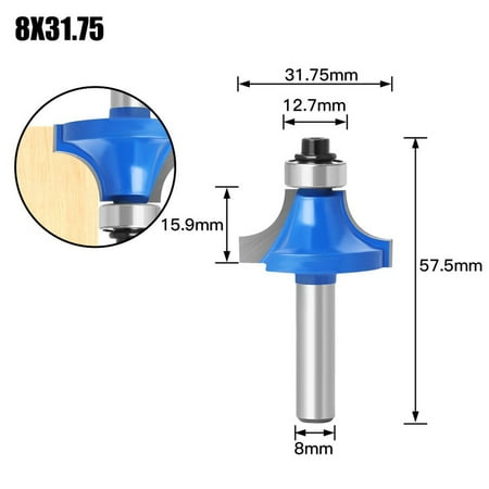 

1pc Round Over Edge Forming Router Bit 8mm Shank Woodworking Milling Cutter