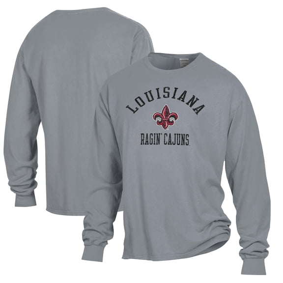 Men's ComfortWash Gray Louisiana Ragin' Cajuns Garment Washed Long Sleeve T-Shirt