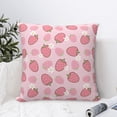 thumbnail image 4 of Yiaed Strawberries Print Pillow Covers Super Soft Decorative Square Throw Pillow Covers Case Cushion Covers for Sofa Couch Bedroom Car Decor（No pillow core）-26"x26", 4 of 7