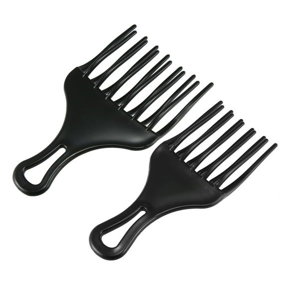 Vocoste 2pcs Afro Hair Pick Comb Large Small Hair Fork Comb Hairdressing Styling Tool Black