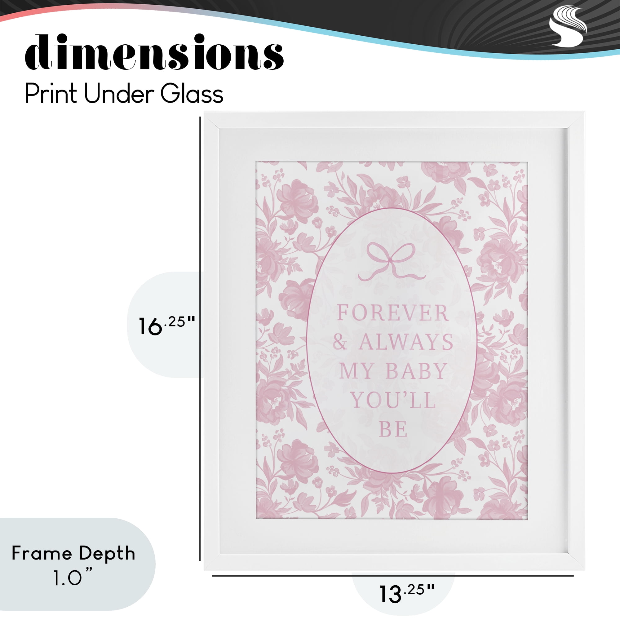 Stupell Industries Forever and Always Pink Florals White Framed Print Under Glass, design by Cherrywood Lane