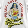 thumbnail image 2 of Girl's Wonder Woman Peace Love Justice Poster Graphic Tee White Large, 2 of 4