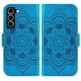 thumbnail image 5 of Compatible with Samsung Galaxy S23 5G Wallet Phone Case and Tempered Glass Screen Protector Flip Credit Card Holder Stand Mandala Flower Cell Cover for S 23 23S GS23 G5 SM-S911U 6.1 inch Blue, 5 of 9