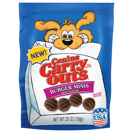 (10 pack) Canine Carry Outs Burger Minis Beef Flavor Dog Snacks,