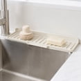 thumbnail image 5 of Silicone Faucet Splash Guard, Sloped Drainage Mat with Water Catcher, Non Slip Sink Mat for Kitchen Counter and Bathroom Vanity, 5 of 9