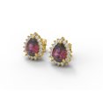 thumbnail image 2 of Mooneye 2.42 Ctw Pear Garnet 925 Sterling Silver Gold Vermeil Solitaire Halo Women Stud Earrings, 2 of 3