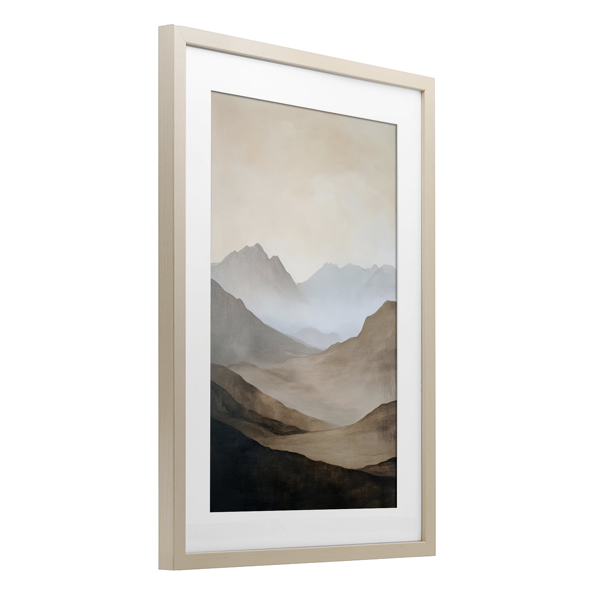 Stupell Industries Foggy Mountains Over Valley Birch Framed Print Under Glass, design by Petal Prints Design