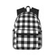 thumbnail image 1 of Disketp Black White Plaid Mochila Ligera Clásica con Múltiples Bolsillos, Mochila Casual para Hombre y Mujer, Ideal para Escuela, Trabajo y Viajes, 1 of 6