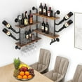 thumbnail image 2 of LUVODI Large Industrial Pipe Wine Rack with Drink Dispenser 4 Tier Wooden Liquor Bottle Hanging Shelf, 2 of 9