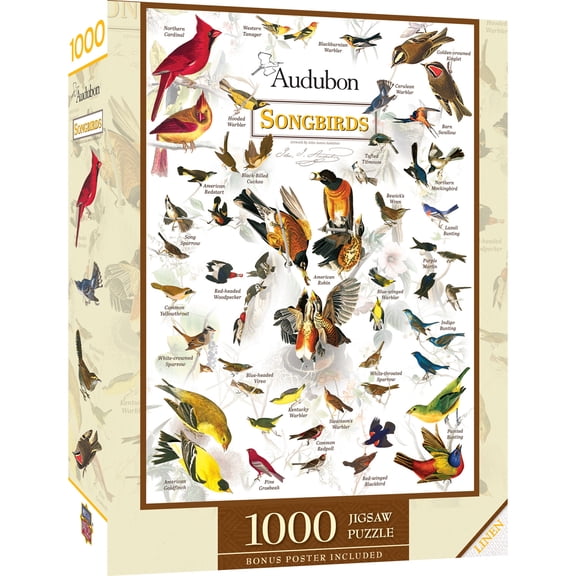 MasterPieces 1000 Piece Jigsaw Puzzle - Audubon Songbird - 19.25"x26.75"