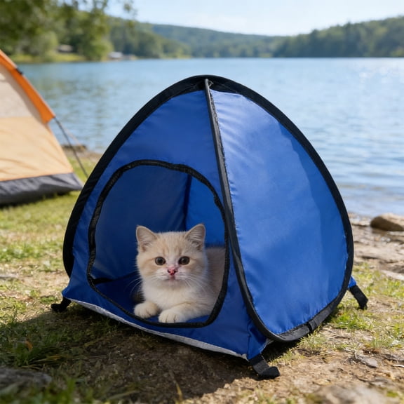 HOARBOEG Portable Pet Tent for Cats and Dogs, Lightweight Puppy Kitty Shelter with Sun Protection, Indoor Outdoor for Camping, Picnics, Park Outings, Travel & Home Bed