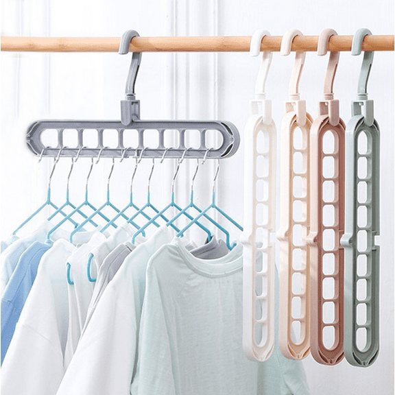 4 Pack Magic Space Saving Hanger for Wardrobe Heavy Clothes Closet Organizer, Dorm Room Essentials, Closet Storage, Gray