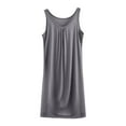 thumbnail image 4 of Sakmal Gray Moomoo Tank Nightgowns Women Long Lightweight Cotton Night dress Plain Sleeveless Sleep Tanks for Women, 4 of 5