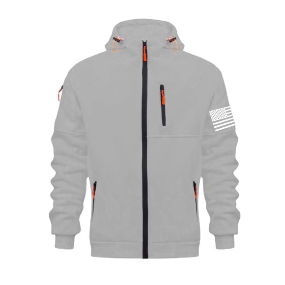 LUOGENLI Hoodies for Men Packers Men's Zip up Hoodie Casual Loose Fit Pullover Sweatshirt for Autumn Winter Comfortable Streetwear Lined Jacket with Hood Mens Hoodies Zip up 4Xl Grey2 Size L