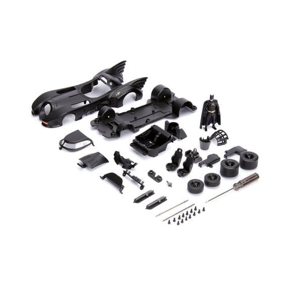 Model Kit Batmobile Matt Black & Batman Diecast Figure "Batman" (1989) Movie "Build N' Collect" 1/24 Die Cast Car