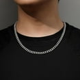 thumbnail image 2 of Stainless Steel Mens Cuban Link Chain 20 Inches Promise Necklace for Him Men Christmas Anniversary Valentines Birthday Gift Ideas, 2 of 5