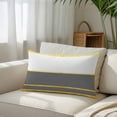 thumbnail image 6 of Modern Grey Gold Throw Pillow Cover 20 x 26 Inch Decorative Pillow Cover Minimalist Geometric Yellow Striped Lumbar Pillowcase Seasonal Rectangle Cushion Case for Couch Sofa Bed Living Room, 6 of 9