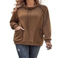 thumbnail image 4 of Sweat-shirt à Manches Longues Col Roulé Solide Pull à Capuche, 4 of 6