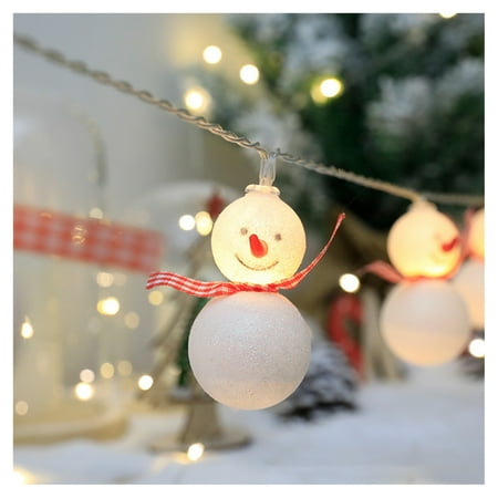 

Christmas Lighting Decoration LED Themed Xmas Lights with Xmas Tree/Snowman/Santa/Clown Pendant Festival Party Ornament for Indoor 2 meters 10 LEDs H