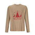 thumbnail image 4 of SYMOID Pajamas Mens Khaki Christmas Long Sleeve T-Shirt - Crew Neck Relaxed Fit with Reindeer & Christmas Tree Graphic, Soft Stretch for Holiday Gatherings & Casual Daily Wear,Size L, 4 of 4
