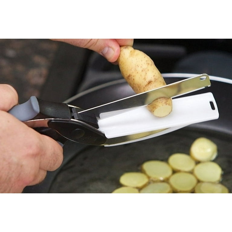 Free shipping Clever Cutter 2-in-1 Knife & Cutting Board Scissors  Chop/Slicer/Pi