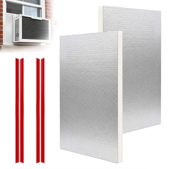 TSV Window AC Side Panels, Full Surround Insulated Foam Seal for Air Conditioner, Summer/Winter Blocks Cold & Heat Leaks