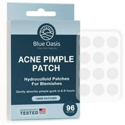 Blue Oasis Acne Pimple Patches for Face, Hydrocolloid Zit Patches for Face  - Blemish Patches 96 Ct