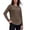 Coffee, variant on Womens Long Sleeve Shirts Crewneck Solid Color Side Slit Button Blouses Curved Hem Tunic Top Fall Winter Clothes